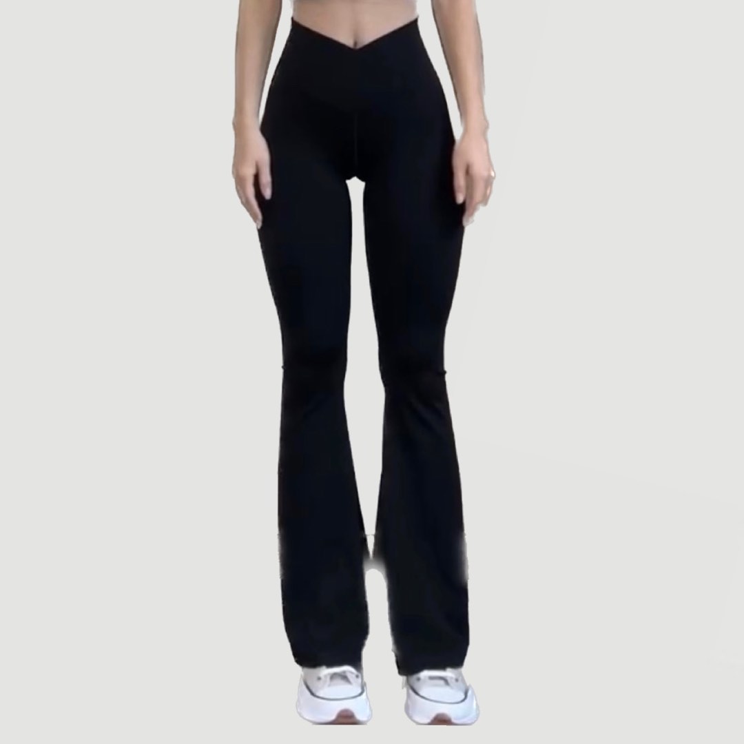 Aerie Real Me High Waisted Crossover Rib Super Flare Legging