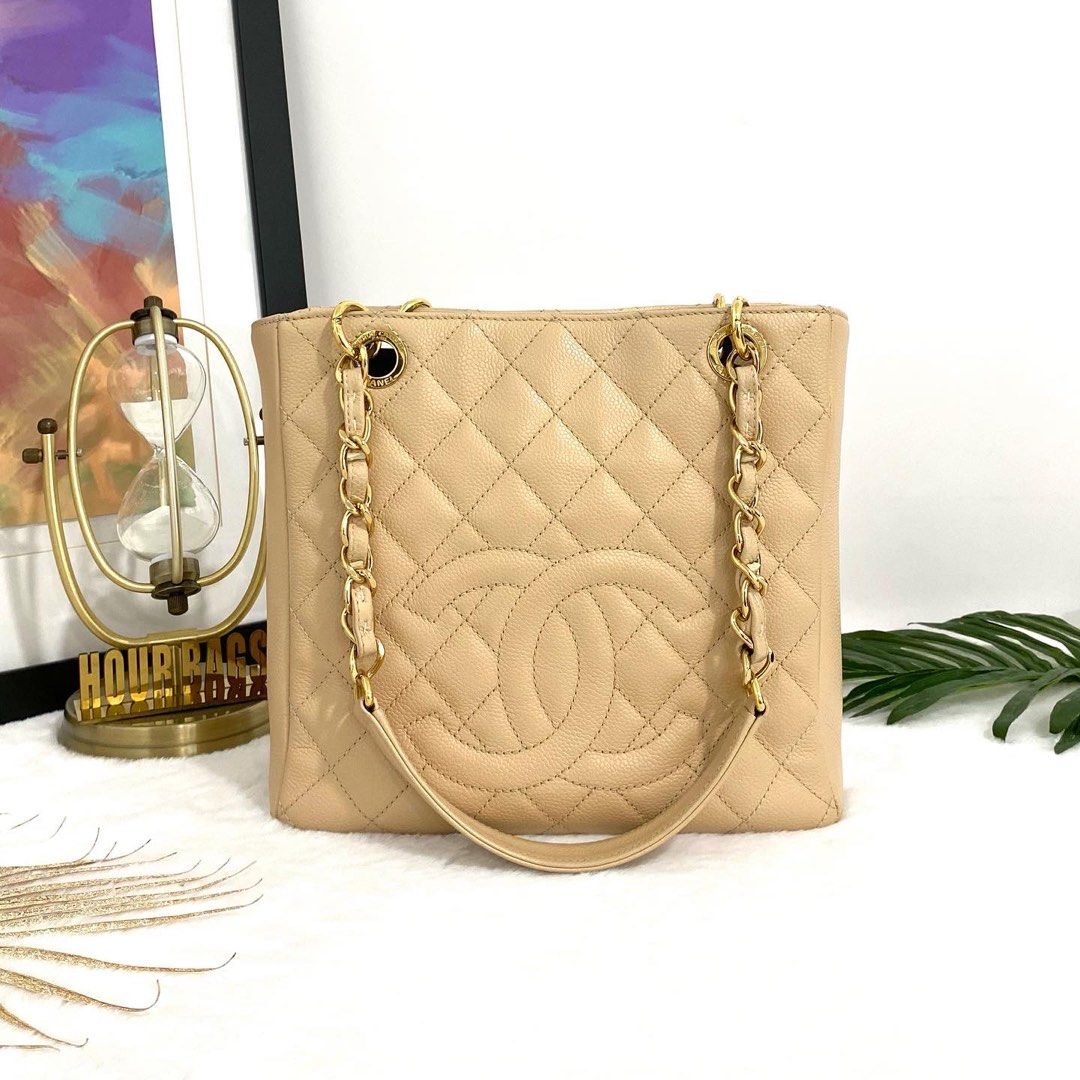 Chanel quilted caviar discount tote