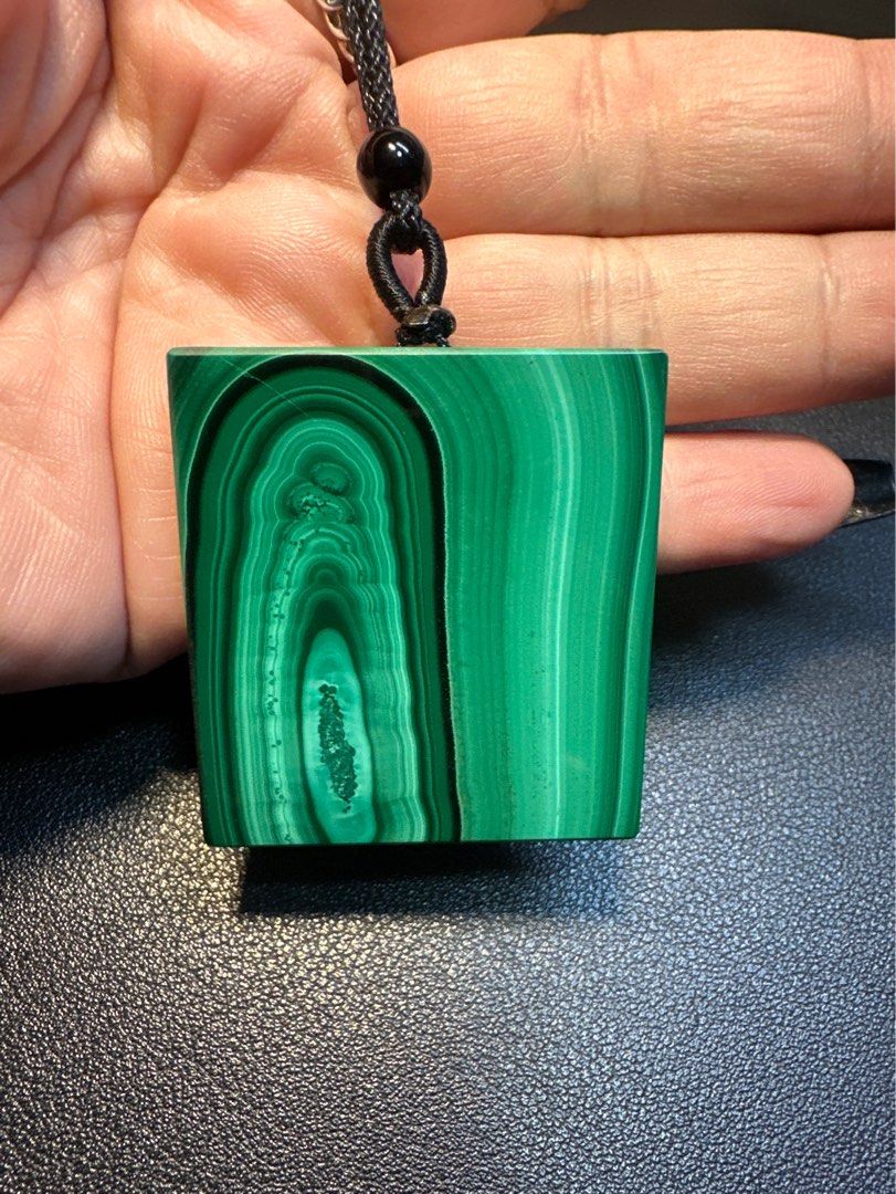 Malachite crystal stone pendant Women s