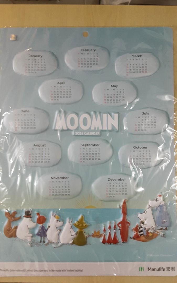 全新 Moomin 姆明 2024 Calendar 年曆, 興趣及遊戲, 書本 & 文具, 雜誌及其他 Carousell