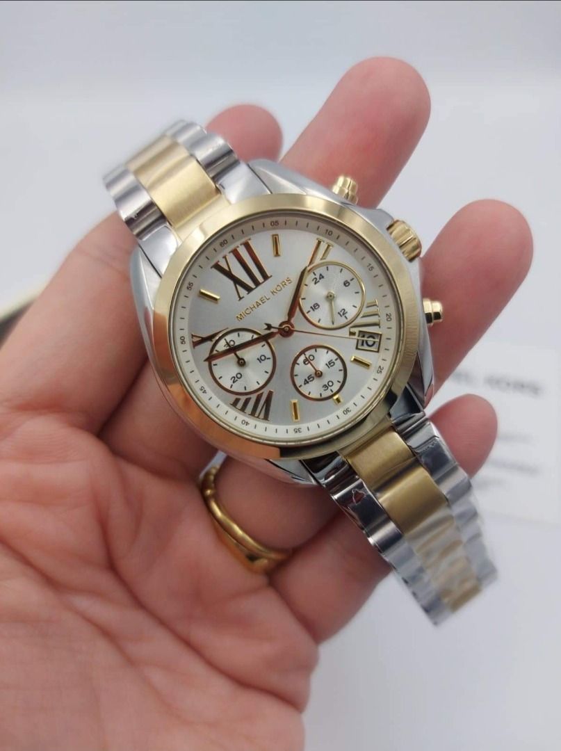 NEW YEAR Exclusive offer Michael Kors Womens Bradshaw Gold Silver Two Tone MK5974 Steel Chronograph Watch Women s Fashion Watches Accessories Watches on Carousell