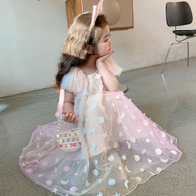 Rainbow party dress discount girl