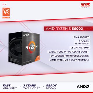NEW AMD Ryzen 5 5600X R5 5600X 3.7 GHz 6-Core 12-Thread 65W CPU