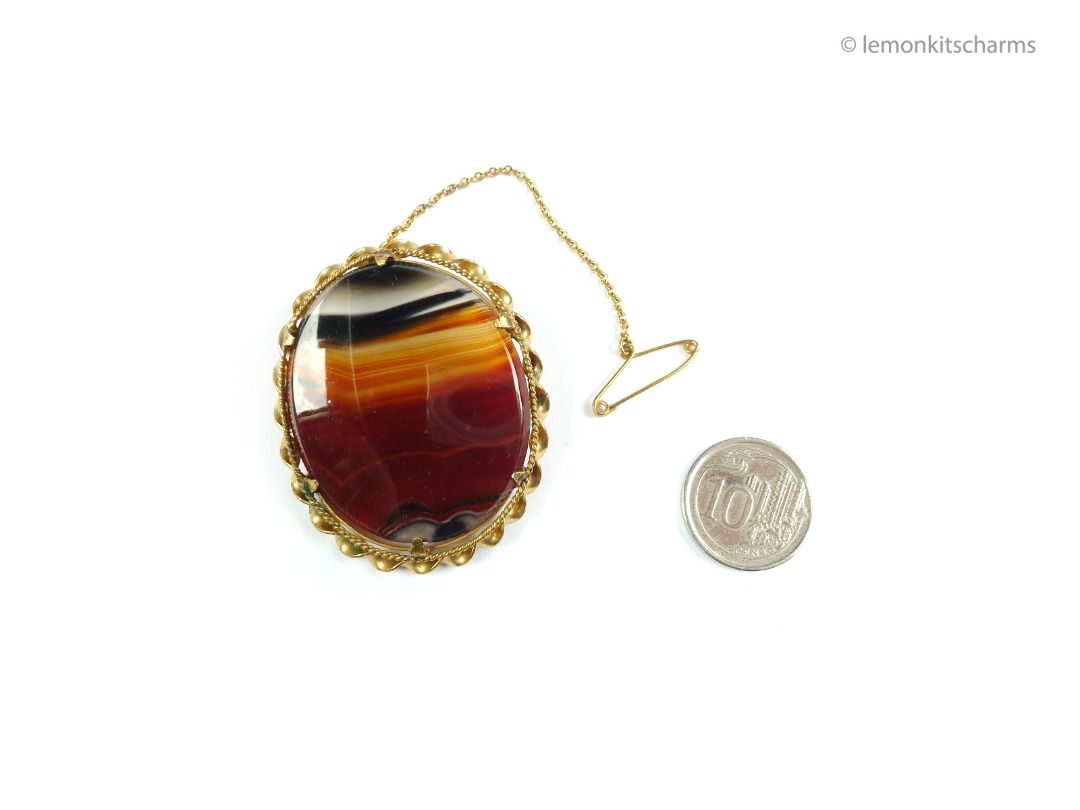 Agate brooch sale