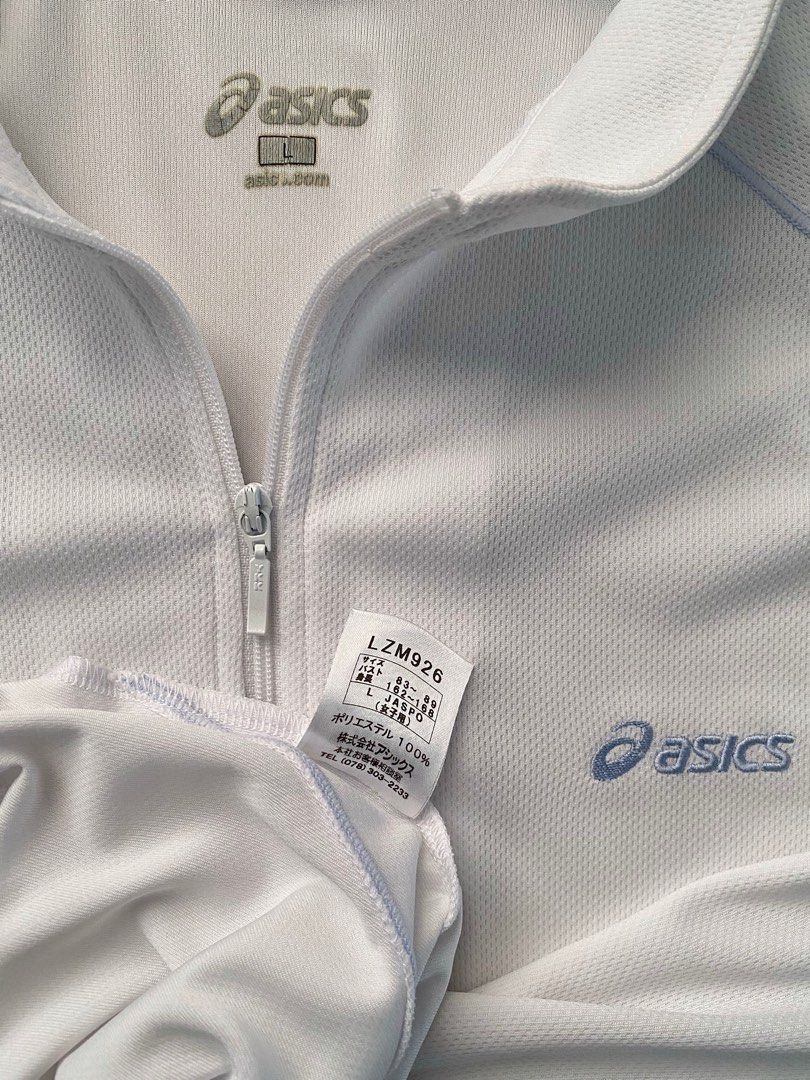 ASICS dri-fit stand collar zip up shirt, Women's Fashion, Tops, Shirts ...