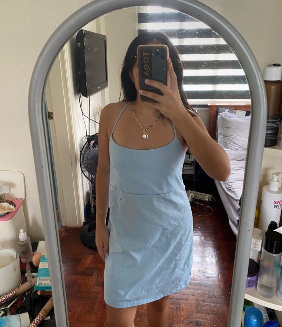 baby blue mini dress (araw the line insp), Women's Fashion, Dresses ...