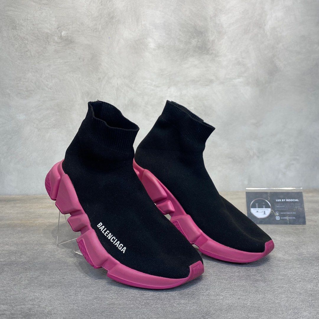Balenciaga speed trainer black pink sales