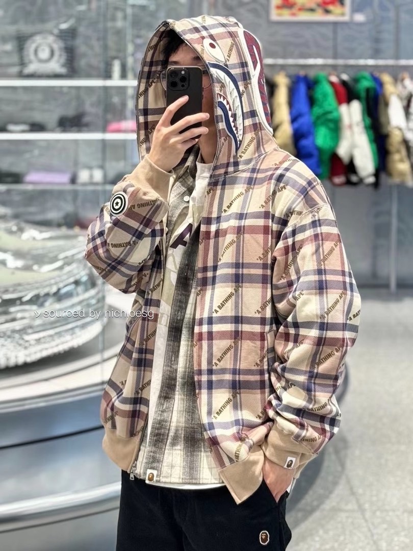 Bape plaid hoodie online