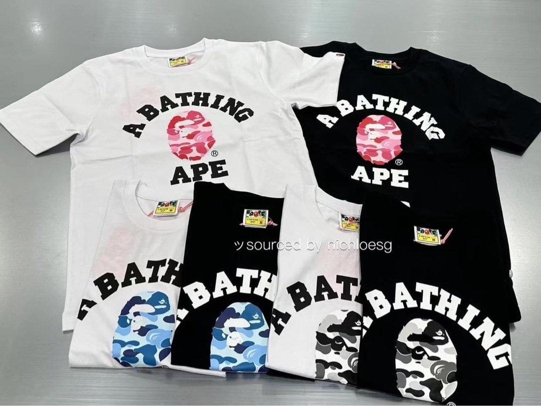 BAPE ABC CAMO COLLEGE TEE Women s Fashion Tops Other Tops on