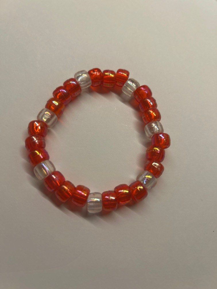 Red and white bead clearance bracelet