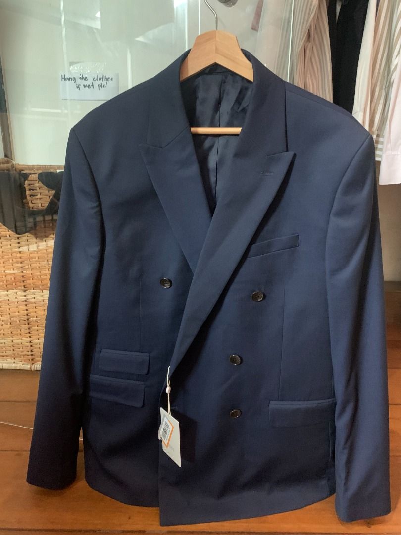 Mens blue double breasted suit new arrivals
