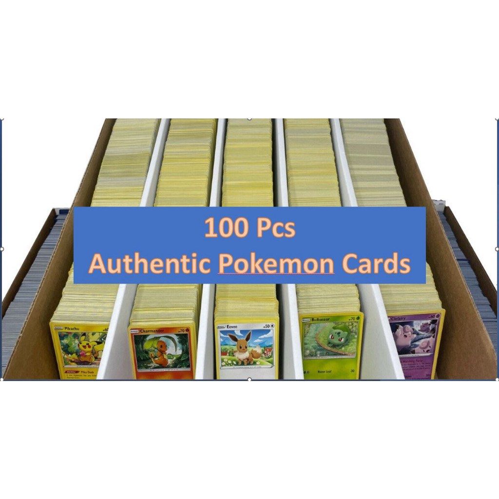 Pokemon Cards Lot - 100 Commons & Uncommons, Near Mint Condition, Holo Finish