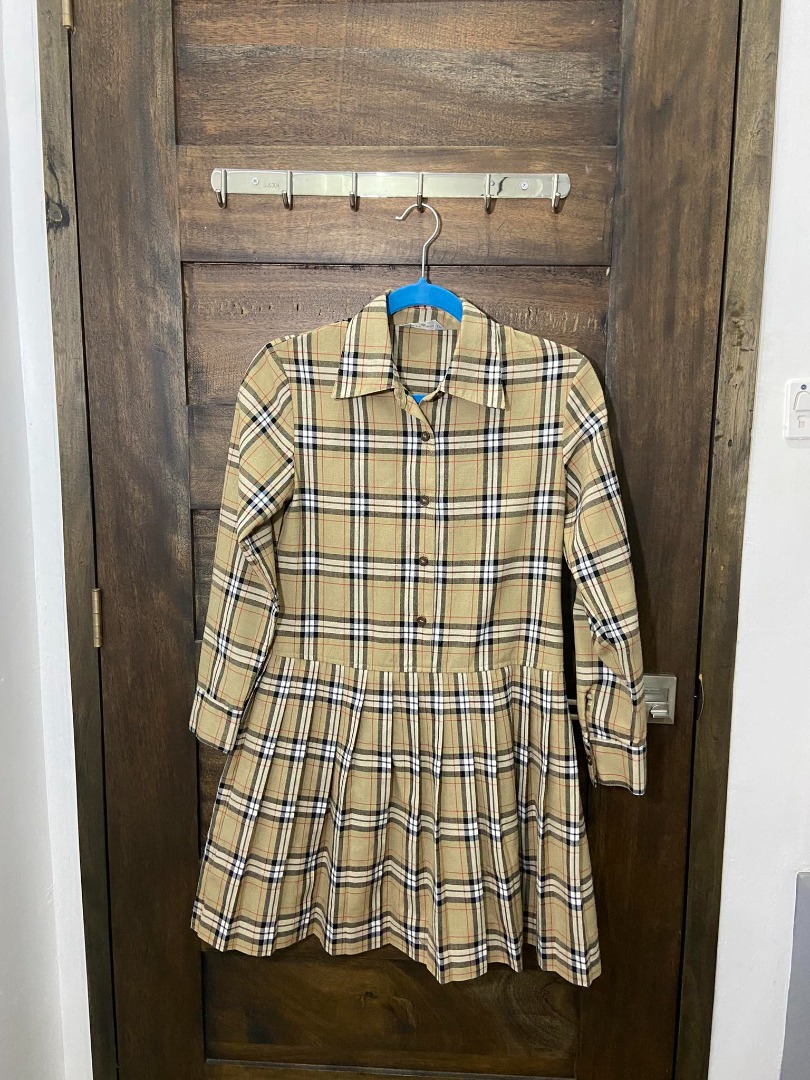 BURBERRY PRINT MINI DRESS POLO BUTTON DOWN