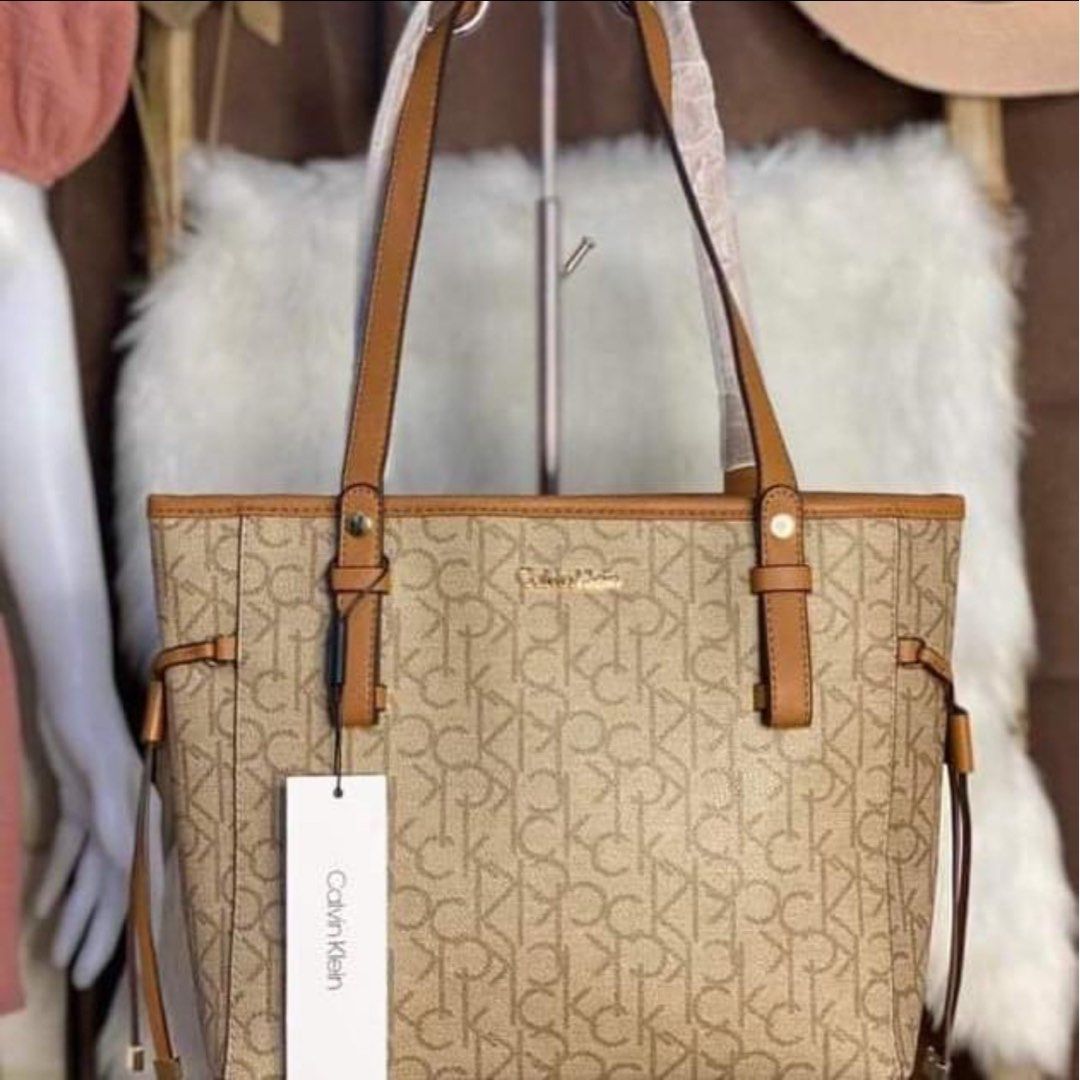 Calvin klein deals tote bag brown