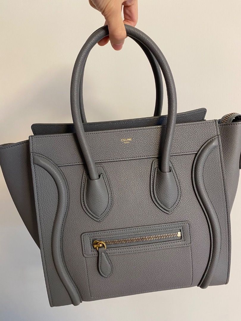 Micro luggage handbag best sale in baby drummed calfskin