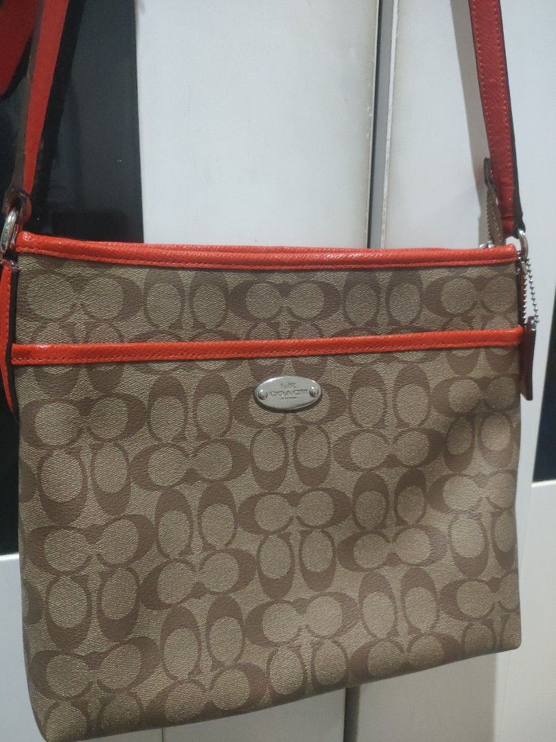 Coach signature top file crossbody bag