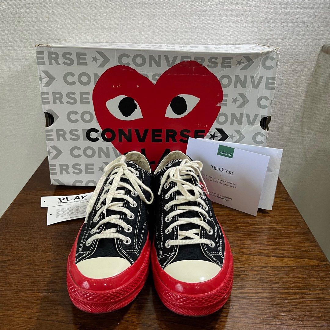 CHEAPEST IN INDONESIA BEST DEAL CONVERSE X PLAY COMME DES GAR ONS Chuck 70 Red Sole Sneakers jual murah good deal authentic branded harga