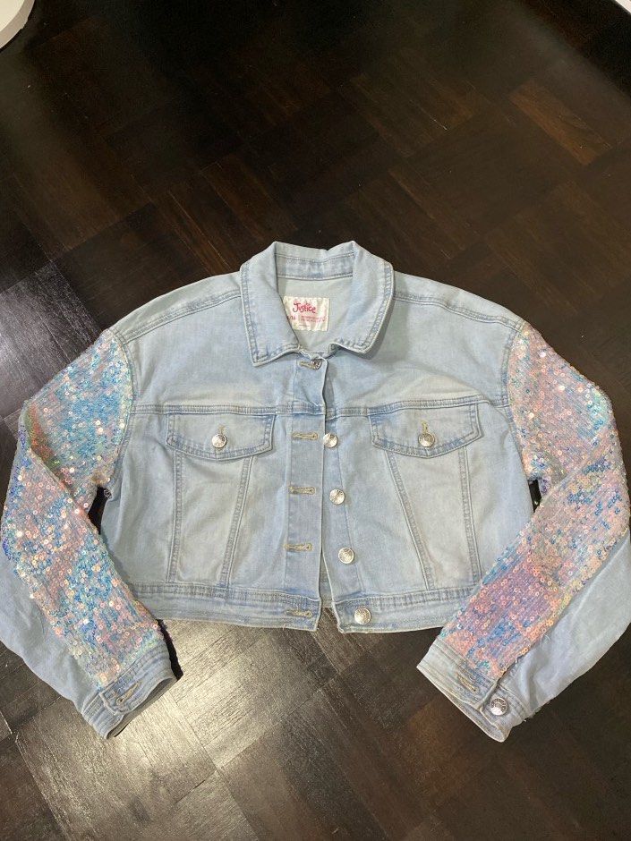Girls sequin denim jacket online