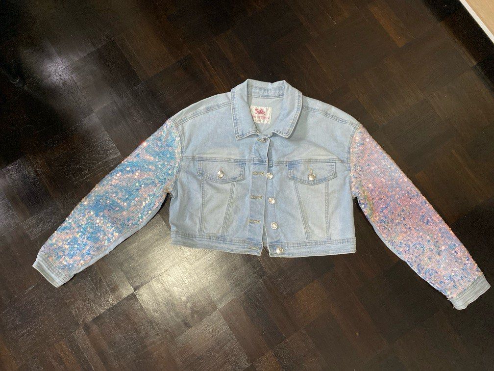 Holographic denim jacket new arrivals