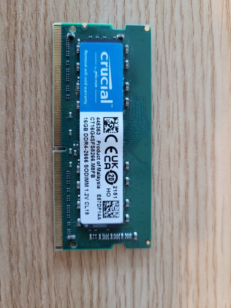 Crucial 16GB DDR4 2400 SODIMM, Computers & Tech, Parts & Accessories,  Computer Parts on Carousell