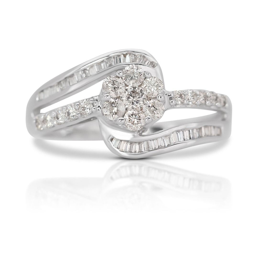 White gold discount pave diamond ring