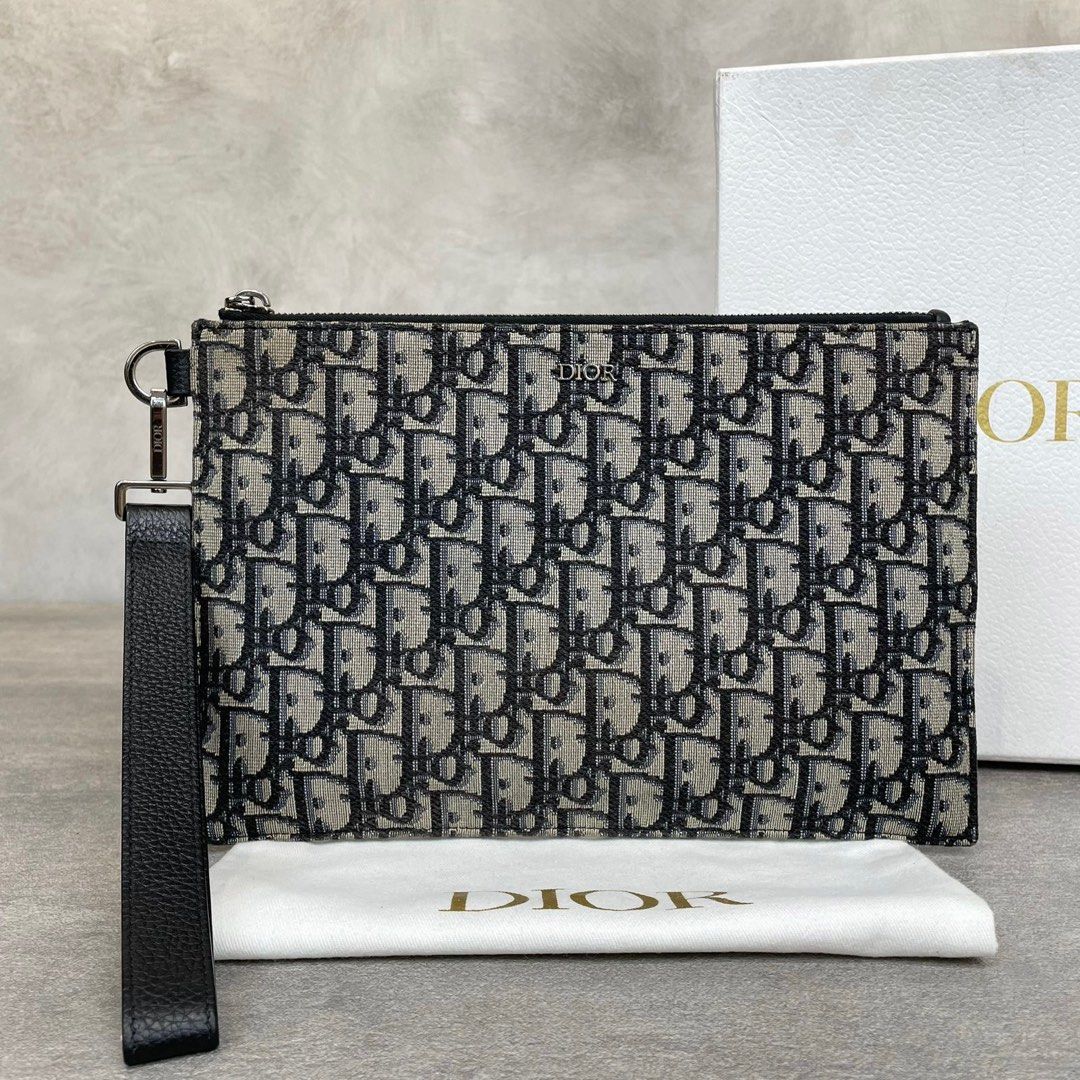 Dior oblique canvas clutch new arrivals