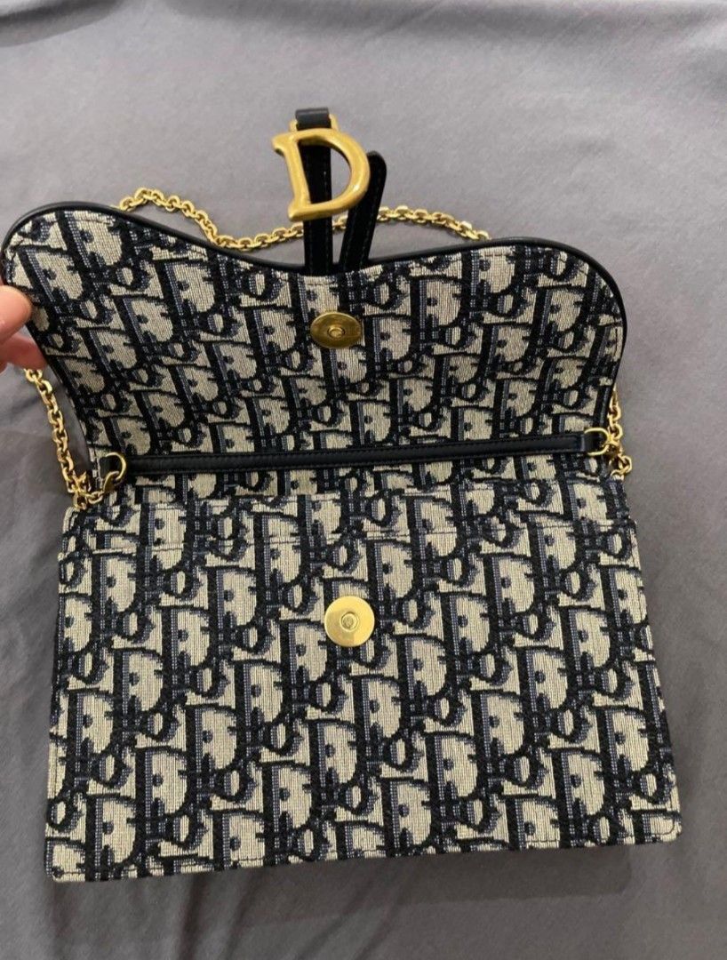 Saddle pouch blue hotsell dior oblique jacquard