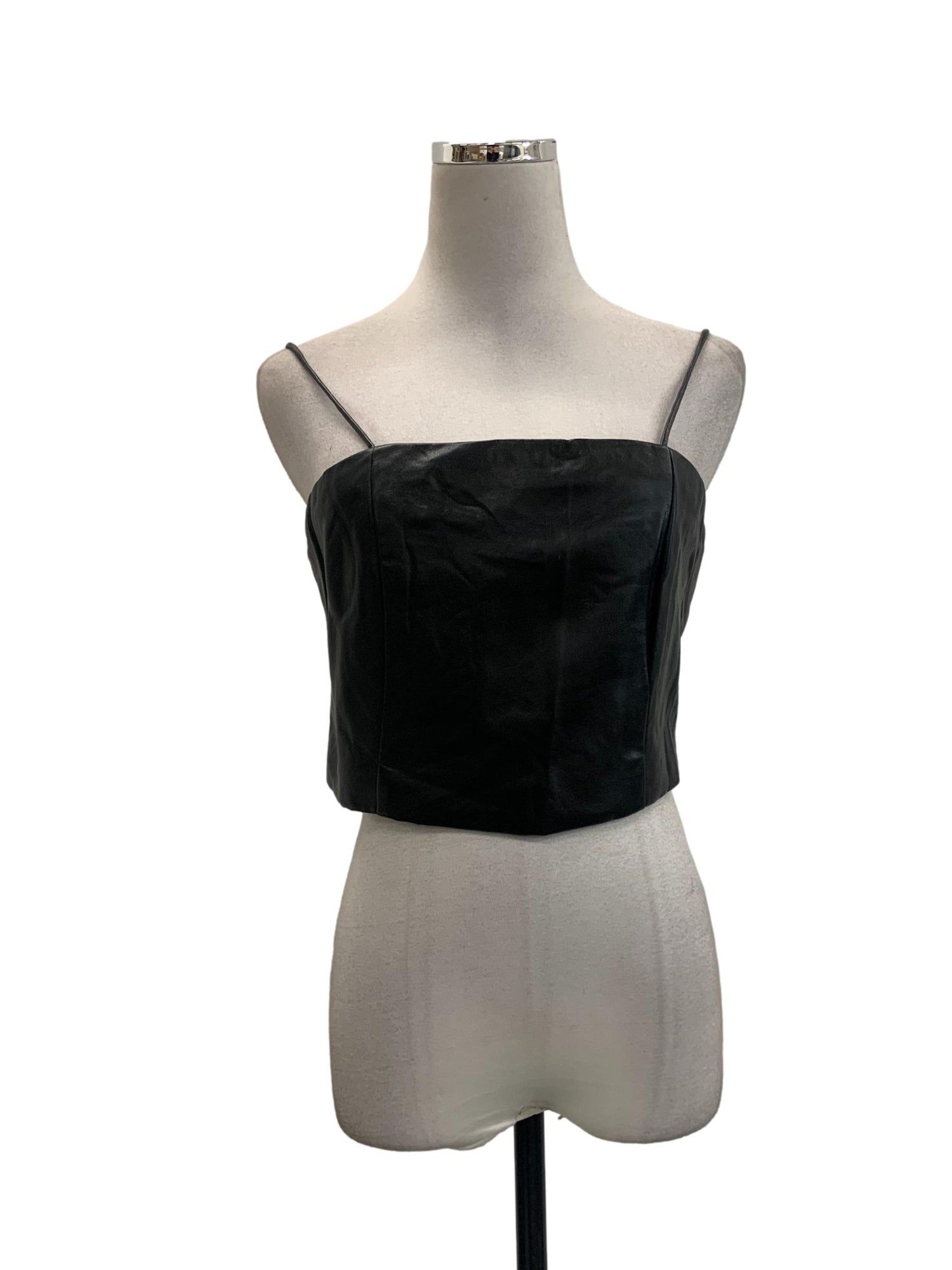 Leather crop top, Women's Fashion, Tops, Other Tops on Carousell