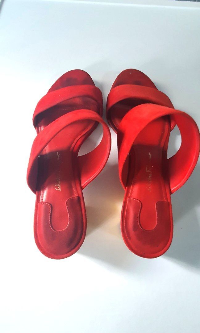 Red hotsell velvet sandals