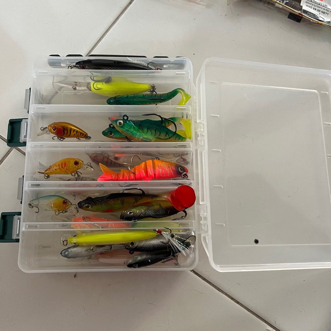 Fishing Lures (assorted) with kit box, Sports Equipment, Fishing on  Carousell