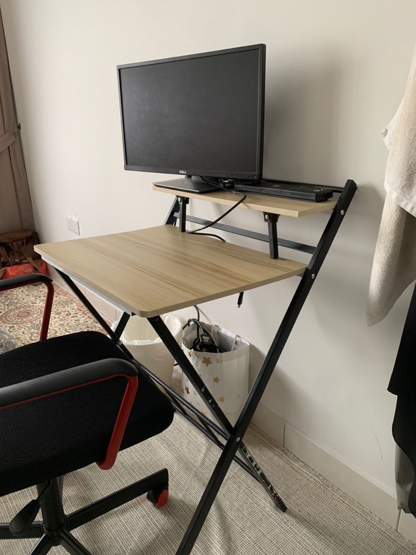 Foldable office clearance table and chair