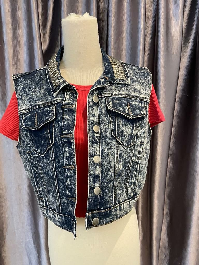 Sleeveless denim jacket forever hot sale 21
