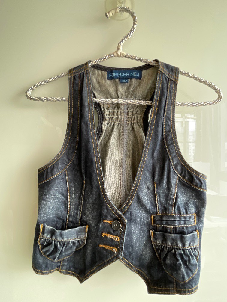 Buy HBEIDAHUANG Vest jacket for Women Vintage Short Denim Vest Women Summer  Slim Cardigan Tops Sleeveless Jacket Jeans Waistcoat Ladies (Color :  Hortel�, Size : XXL) Online at desertcartINDIA