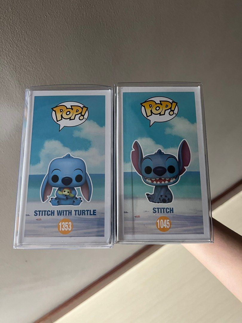 FUNKO POP STITCH WITH TURTLE AND STICH FLOCKED (LIMITED EDITION), Hobbies & Toys, Toys & Games