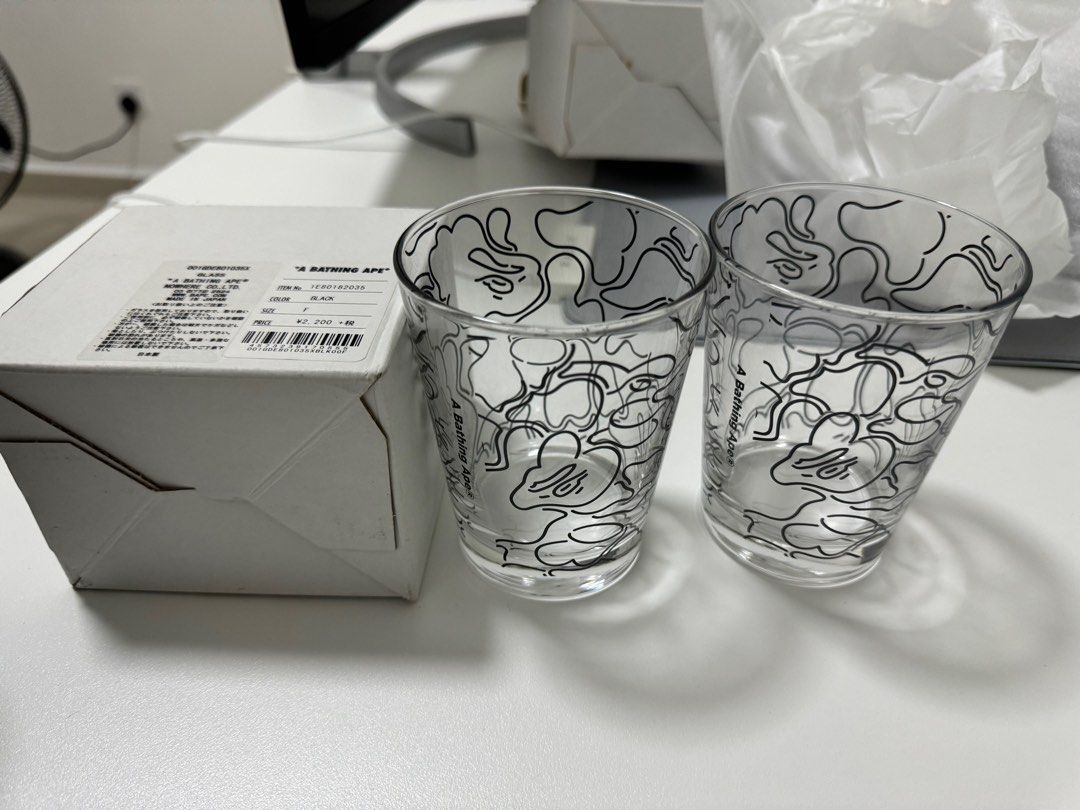 Glass a bathing ape black color, Furniture & Home Living, Kitchenware ...