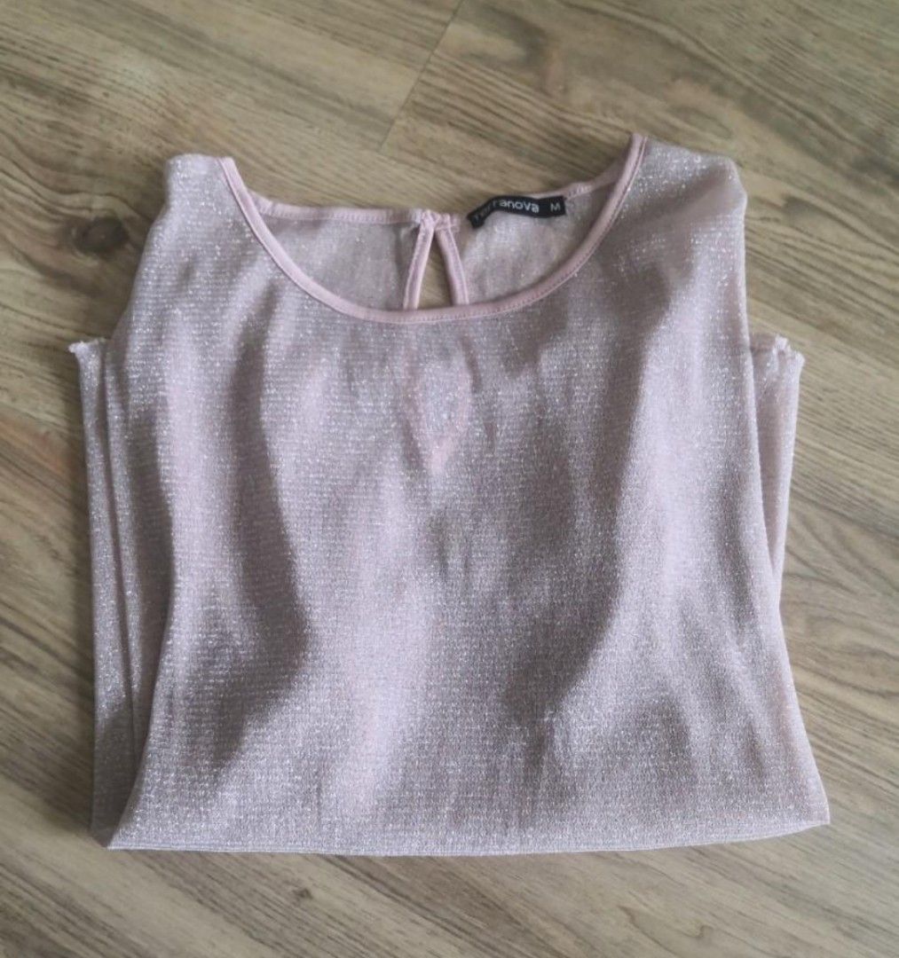 Glitter Mesh Top Pink Women s Fashion Tops Other Tops on Carousell