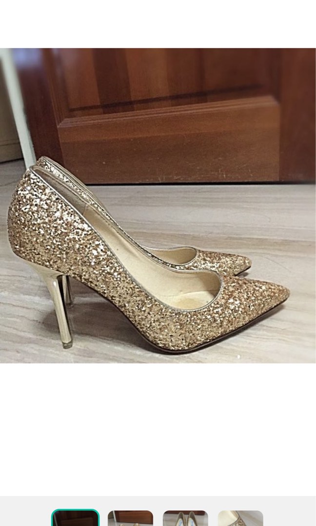 Gold shoes sale women's heels