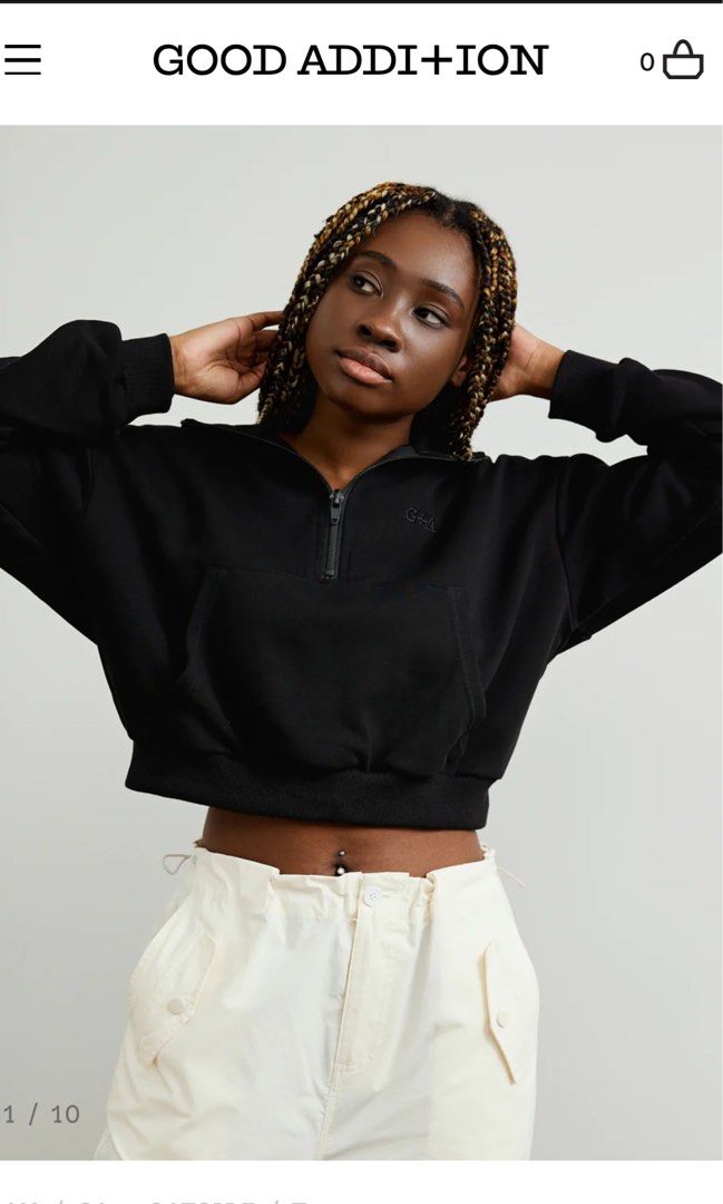 Drawstring hoodie cropped sale