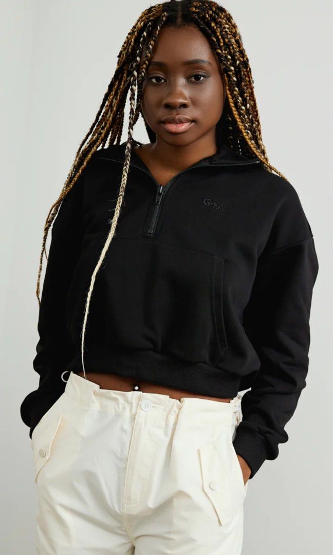 Good Addition Cropped Drawstring Hoodie Women s Fashion Coats Jackets and Outerwear on Carousell