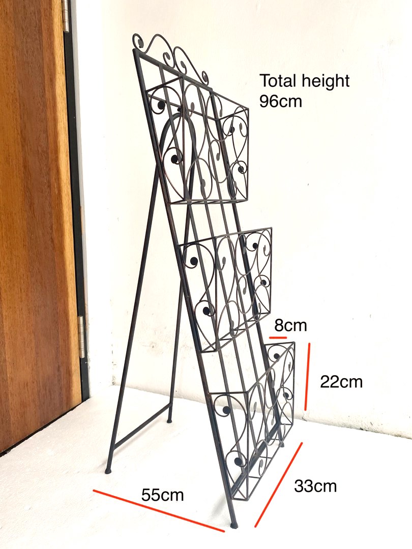 Magazine newspaper rack with stand, Furniture & Home Living