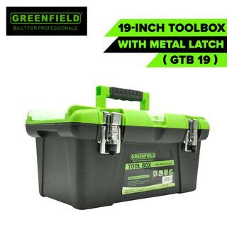 Brand New Unused Greenfield Tool Box Organizer 19" Inch Toolbox with Metal Latch and Removable Tray