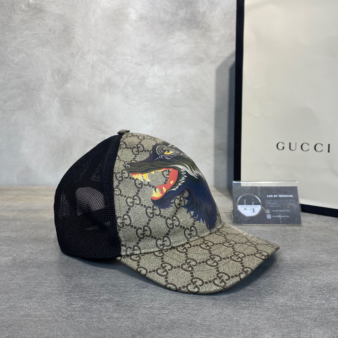 GUCCI GG SUPREME WOLF CAP Fesyen Pria Aksesoris Topi di Carousell