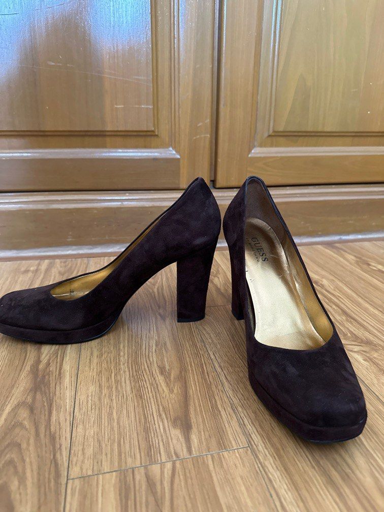 Guess black hotsell suede heels