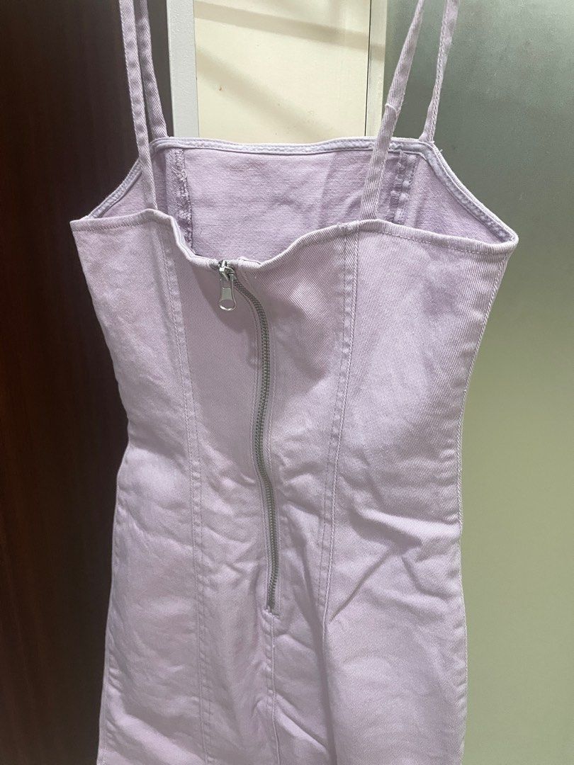 h&m purple denim dress H&M Kids Light Purple Denim-Look Jersey Short
