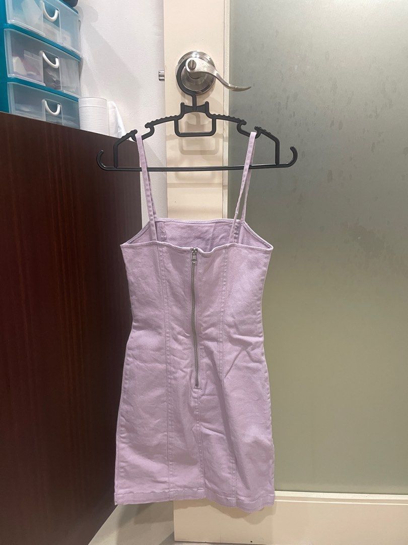 h\u0026m divided pastel purple denim dress, Women's Fashion, Dresses \u0026 Sets,  Dresses on Carousell
