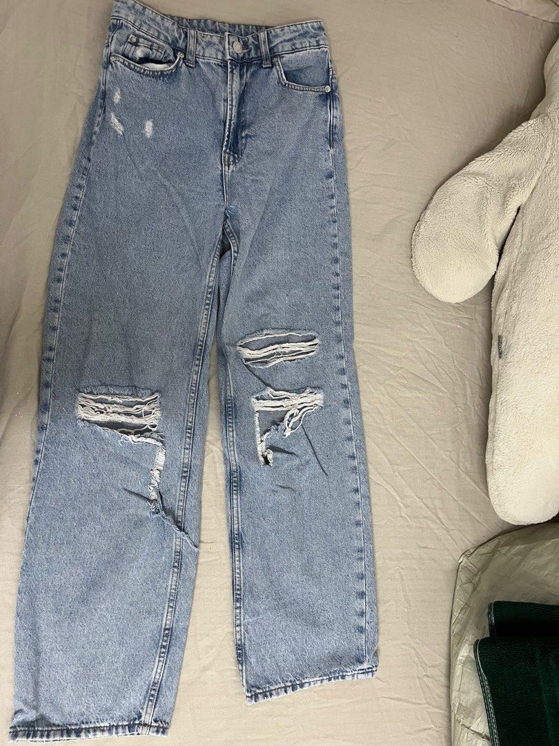 H M Straight Leg Jeans Women s Fashion Bottoms Jeans Leggings