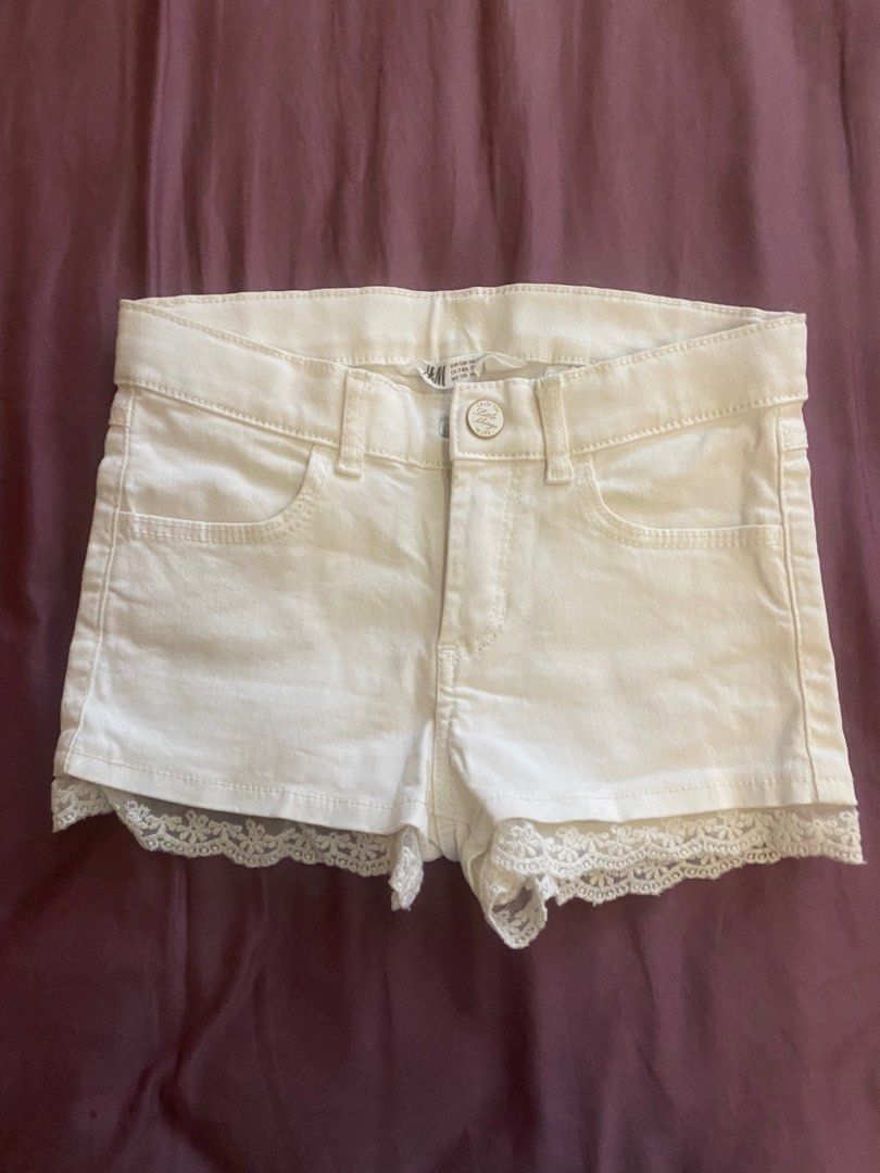 H M White denim shorts