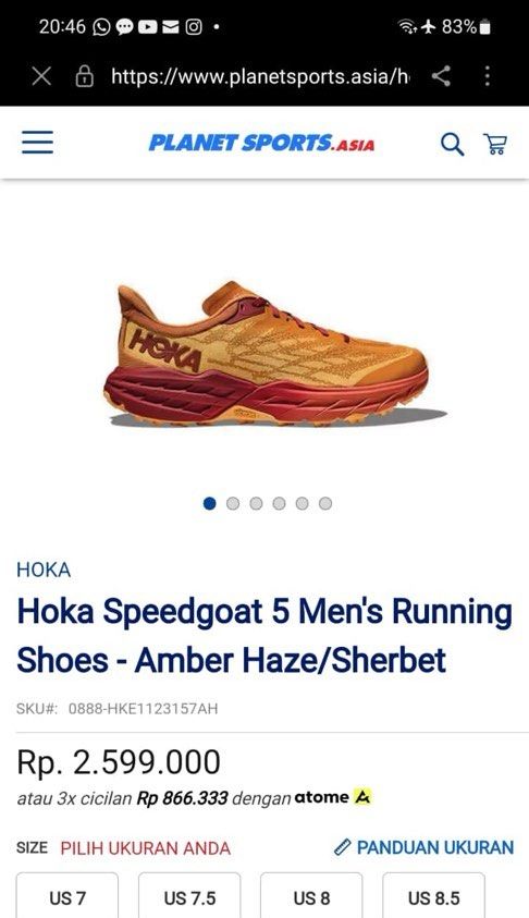 Sepatu Hoka, Fesyen Pria, Sepatu Sneakers di Carousell