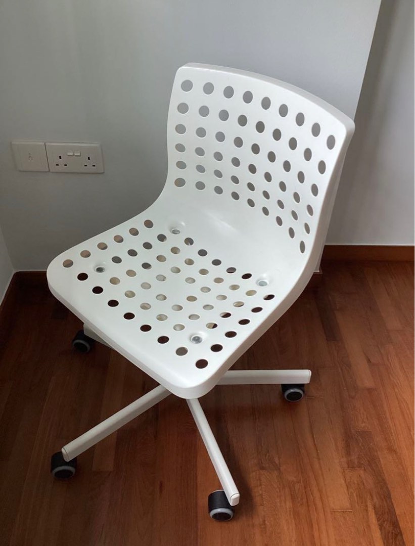 ikea white wheels chair Furniture Home Living Furniture