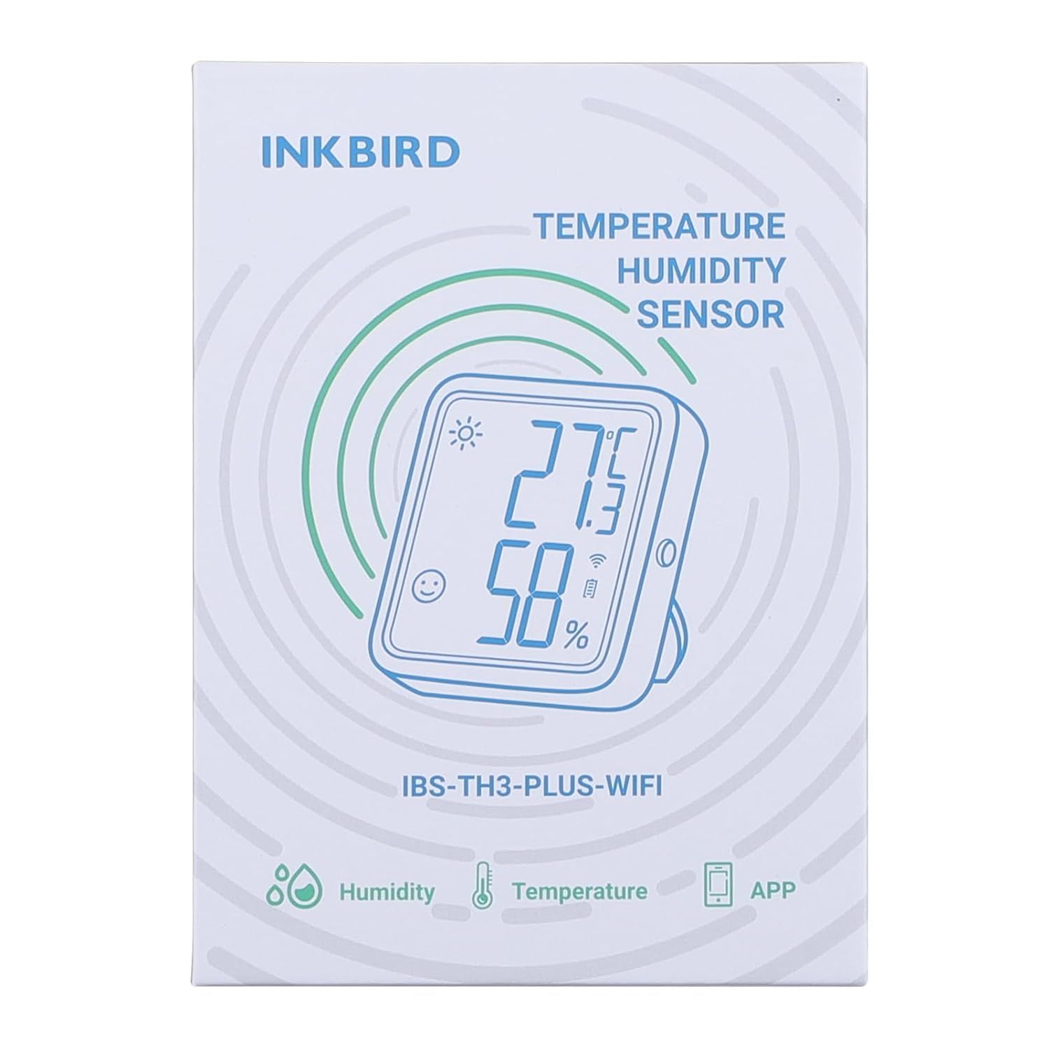 INKBIRD WiFi Thermometer Hygrometer Monitor, Smart Temperature Humidity  Sensor IBS-TH3 with App Notification Alert, 1 Year Data Storage Export,  Remote